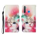 For OPPO Realme 5 Pro Painted Pattern Horizontal Flip Leathe Case(Cat) - 1