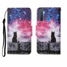 For OPPO Realme 5 Pro Painted Pattern Horizontal Flip Leathe Case(Starry Cat) - 1