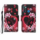 For OPPO Realme 5 Pro Painted Pattern Horizontal Flip Leathe Case(Red Heart) - 1