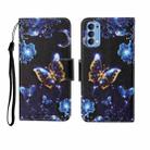 For OPPO Reno4 Painted Pattern Horizontal Flip Leathe Case(Moon Butterfly) - 1