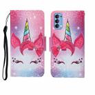 For OPPO Reno4 Painted Pattern Horizontal Flip Leathe Case(Unicorn) - 1