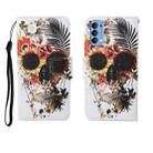 For OPPO Reno4 Painted Pattern Horizontal Flip Leathe Case(Skull) - 1