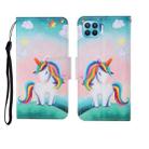 For OPPO Reno4 Lite Painted Pattern Horizontal Flip Leathe Case(Rainbow Unicorn) - 1