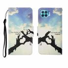 For OPPO F17 Pro Painted Pattern Horizontal Flip Leathe Case(Finger) - 1