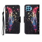 For OPPO F17 Pro Painted Pattern Horizontal Flip Leathe Case(Feather) - 1