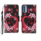 For OPPO Reno4 Pro Painted Pattern Horizontal Flip Leathe Case(Red Heart) - 1