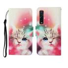 For OPPO Find X2 Pro Painted Pattern Horizontal Flip Leathe Case(Cat) - 1