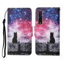 For OPPO Find X2 Pro Painted Pattern Horizontal Flip Leathe Case(Starry Cat) - 1