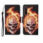 For OPPO Find X2 Pro Painted Pattern Horizontal Flip Leathe Case(Flame Skull) - 1