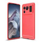 For Xiaomi Mi 11 Ultra Brushed Texture Carbon Fiber TPU Case(Red) - 1