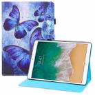 Colored Drawing Horizontal Flip PU Leather Case with Holder & Card Slots & Wallet & Sleep / Wake-up Function For iPad 9.7 (2018) / iPad 9.7 (2017)(Blue Butterflies) - 1