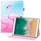 Colored Drawing Horizontal Flip PU Leather Case with Holder & Card Slots & Wallet & Sleep / Wake-up Function For iPad 9.7 (2018) / iPad 9.7 (2017)(Flamingo) - 1