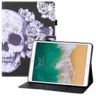 Colored Drawing Horizontal Flip PU Leather Case with Holder & Card Slots & Wallet & Sleep / Wake-up Function For iPad 9.7 (2018) / iPad 9.7 (2017)(Flower Skull) - 1