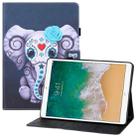 Colored Drawing Horizontal Flip PU Leather Case with Holder & Card Slots & Wallet & Sleep / Wake-up Function For iPad 9.7 (2018) / iPad 9.7 (2017)(Mask Elephant) - 1