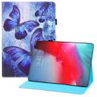 Colored Drawing Horizontal Flip PU Leather Case with Holder & Card Slots & Wallet & Sleep / Wake-up Function For iPad mini (2019) / mini 4 / mini 3 / mini 2 / mini(Blue Butterflies) - 1