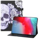 Colored Drawing Horizontal Flip PU Leather Case with Holder & Card Slots & Wallet & Sleep / Wake-up Function For iPad mini (2019) / mini 4 / mini 3 / mini 2 / mini(Flower Skull) - 1