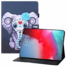 Colored Drawing Horizontal Flip PU Leather Case with Holder & Card Slots & Wallet & Sleep / Wake-up Function For iPad mini (2019) / mini 4 / mini 3 / mini 2 / mini(Mask Elephant) - 1