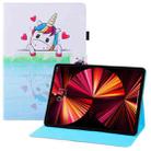Colored Drawing Horizontal Flip PU Leather Case with Holder & Card Slots & Wallet & Sleep / Wake-up Function For iPad Pro 11(2018) / Pro 11(2020) / Air 10.9(2020)(Loving Unicorn) - 1