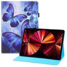 Colored Drawing Horizontal Flip PU Leather Case with Holder & Card Slots & Wallet & Sleep / Wake-up Function For iPad Pro 11(2018) / Pro 11(2020) / Air 10.9(2020)(Blue Butterflies) - 1