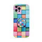 For iPhone 11 3D Cube IMD Shockproof Protective Case with Holder (Square) - 1