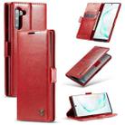 For Galaxy Note 10 CaseMe-003 PU + PC Business Style Crazy Horse Texture Horizontal Flip Leather Case with Holder & Card Slots & Wallet(Red) - 1