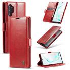 For Galaxy Note 10+ CaseMe-003 PU + PC Business Style Crazy Horse Texture Horizontal Flip Leather Case with Holder & Card Slots & Wallet(Red) - 1