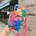 For iPhone 12 mini 3D Cube IMD Shockproof Protective Case with Lanyard (Irregular) - 1