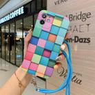 For iPhone 12 3D Cube IMD Shockproof Protective Case with Lanyard(Square) - 1