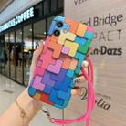 For iPhone 12 3D Cube IMD Shockproof Protective Case with Lanyard(Irregular) - 1