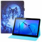 For Huawei MediaPad T3 7.0(3G) Colored Drawing Horizontal Flip PU Leather Case with Holder & Card Slots & Wallet(Moon Wolf) - 1