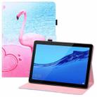 For Huawei MediaPad T5 Colored Drawing Horizontal Flip PU Leather Case with Holder & Card Slots & Wallet(Flamingo) - 1