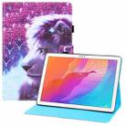 For Huawei Enjoy Tablet 2 10.1 / MatePad T 10s Colored Drawing Horizontal Flip PU Leather Case with Holder & Card Slots & Wallet(Lion) - 1