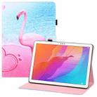 For Huawei Enjoy Tablet 2 10.1 / MatePad T 10s Colored Drawing Horizontal Flip PU Leather Case with Holder & Card Slots & Wallet(Flamingo) - 1