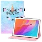 For Huawei Enjoy Tablet 2 10.1 / MatePad T 10s Colored Drawing Horizontal Flip PU Leather Case with Holder & Card Slots & Wallet(Smiley Cat) - 1