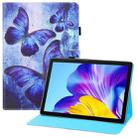 For Honor Pad 6 10.1 Colored Drawing Horizontal Flip PU Leather Case with Holder & Card Slots & Wallet(Blue Butterflies) - 1