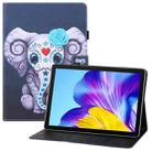 For Honor Pad 6 10.1 Colored Drawing Horizontal Flip PU Leather Case with Holder & Card Slots & Wallet(Mask Elephant) - 1