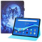 For Lenovo Tab M10 FHD Plus TB-X606F Colored Drawing Horizontal Flip PU Leather Case with Holder & Card Slots & Wallet(Moon Wolf) - 1