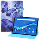 For Lenovo Tab M10 FHD Plus TB-X606F Colored Drawing Horizontal Flip PU Leather Case with Holder & Card Slots & Wallet(Blue Butterflies) - 1