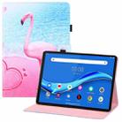 For Lenovo Tab M10 FHD Plus TB-X606F Colored Drawing Horizontal Flip PU Leather Case with Holder & Card Slots & Wallet(Flamingo) - 1