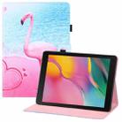 For Samsung Galaxy Tab A 8.0 (2019) T290 / T295 Colored Drawing Horizontal Flip PU Leather Case with Holder & Card Slots & Wallet(Flamingo) - 1