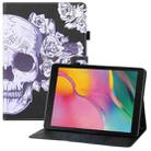For Samsung Galaxy Tab A 8.0 (2019) T290 / T295 Colored Drawing Horizontal Flip PU Leather Case with Holder & Card Slots & Wallet(Flower Skull) - 1