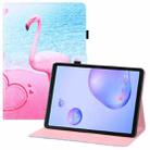 For Samsung Galaxy Tab A 8.4 2020 T307U Colored Drawing Horizontal Flip PU Leather Case with Holder & Card Slots & Wallet(Flamingo) - 1