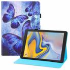 For Samsung Galaxy Tab A 8.0 (2018) T387 Colored Drawing Horizontal Flip PU Leather Case with Holder & Card Slots & Wallet(Blue Butterflies) - 1