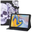 For Samsung Galaxy Tab A 8.0 (2018) T387 Colored Drawing Horizontal Flip PU Leather Case with Holder & Card Slots & Wallet(Flower Skull) - 1