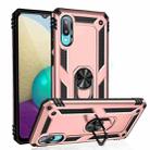 For Samsung Galaxy A02 / M02 Shockproof TPU + PC Protective Case with 360 Degree Rotating Holder(Rose Gold) - 1