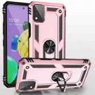 For LG K53 Shockproof TPU + PC Protective Case with 360 Degree Rotating Holder(Rose Gold) - 1