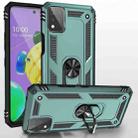 For LG K53 Shockproof TPU + PC Protective Case with 360 Degree Rotating Holder(Green) - 1