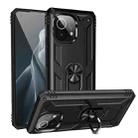 For Xiaomi Mi 11 Shockproof TPU + PC Protective Case with 360 Degree Rotating Holder(Black) - 1