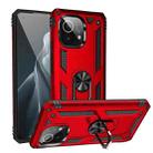 For Xiaomi Mi 11 Shockproof TPU + PC Protective Case with 360 Degree Rotating Holder(Red) - 1