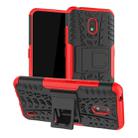 For Nokia 2.2 Tire Texture TPU + PC Shockproof Case with Holder(Red) - 1